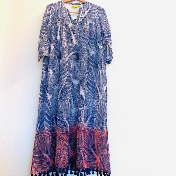 NEW ROBERTA ROLLER RABBIT Palm Pink Ombre Long Kurta Swim Cover Up Size XS - Picture 3 of 12